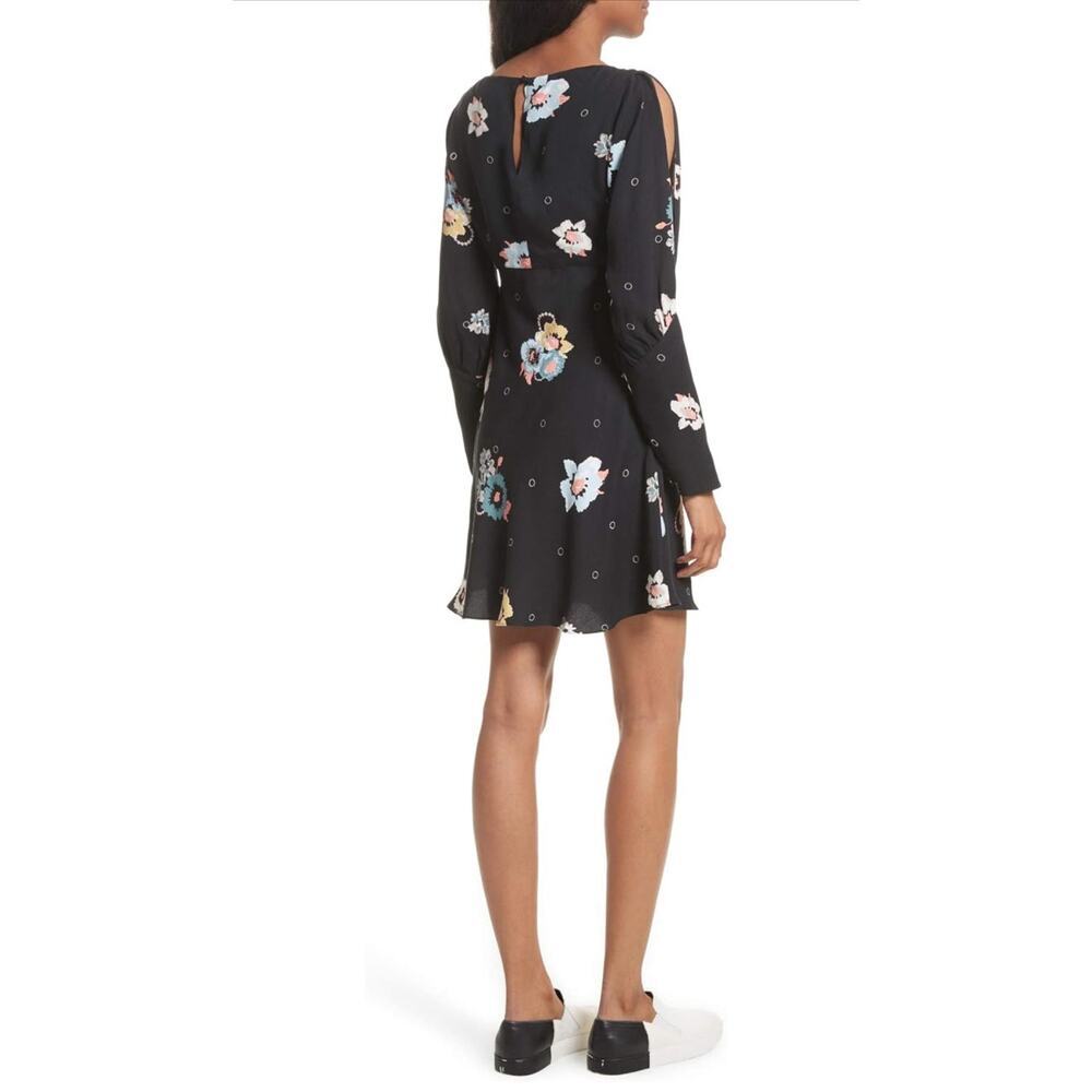 Free People Sunshadows Split Sleeve Mini Dress Size 6 - Picture 2 of 9